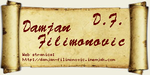 Damjan Filimonović vizit kartica